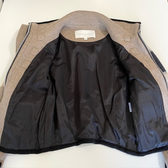 Veronica Beard Ella Blanket Jacket Striped Wool Blend Zip Toggle Closure XS - Picture 12 of 16